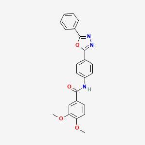 molecular formula C23H19N3O4 B15013527 3,4-dimethoxy-N-[4-(5-phenyl-1,3,4-oxadiazol-2-yl)phenyl]benzamide 