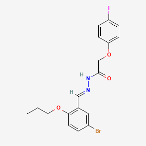 molecular formula C18H18BrIN2O3 B15013634 N'-[(E)-(5-bromo-2-propoxyphenyl)methylidene]-2-(4-iodophenoxy)acetohydrazide 
