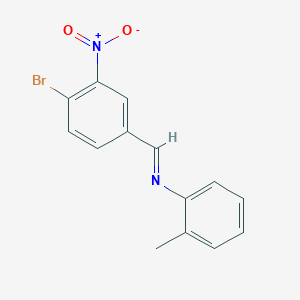 molecular formula C14H11BrN2O2 B15013641 N-[(E)-(4-bromo-3-nitrophenyl)methylidene]-2-methylaniline 