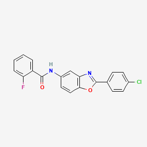 molecular formula C20H12ClFN2O2 B15013669 N-[2-(4-chlorophenyl)-1,3-benzoxazol-5-yl]-2-fluorobenzamide 