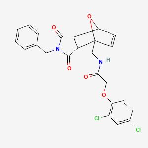 molecular formula C24H20Cl2N2O5 B15013739 N-[(2-benzyl-1,3-dioxo-1,2,3,3a,7,7a-hexahydro-4H-4,7-epoxyisoindol-4-yl)methyl]-2-(2,4-dichlorophenoxy)acetamide 