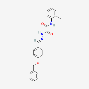 molecular formula C23H21N3O3 B15013764 N-(2-methylphenyl)-N'-[(E)-(4-phenylmethoxyphenyl)methylideneamino]oxamide 