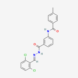 molecular formula C22H17Cl2N3O2 B15013866 N-(3-{[(2E)-2-(2,6-dichlorobenzylidene)hydrazinyl]carbonyl}phenyl)-4-methylbenzamide 