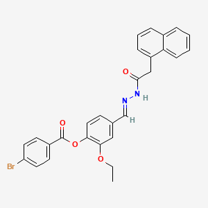 molecular formula C28H23BrN2O4 B15013885 2-ethoxy-4-{(E)-[2-(naphthalen-1-ylacetyl)hydrazinylidene]methyl}phenyl 4-bromobenzoate 
