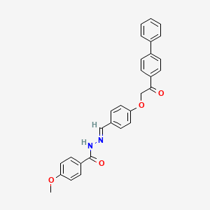 molecular formula C29H24N2O4 B15014102 N'-[(E)-{4-[2-(biphenyl-4-yl)-2-oxoethoxy]phenyl}methylidene]-4-methoxybenzohydrazide 