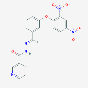molecular formula C19H13N5O6 B15014207 N'-[(E)-[3-(2,4-Dinitrophenoxy)phenyl]methylidene]pyridine-3-carbohydrazide 