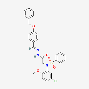 molecular formula C29H26ClN3O5S B15014211 N-({N'-[(E)-[4-(Benzyloxy)phenyl]methylidene]hydrazinecarbonyl}methyl)-N-(5-chloro-2-methoxyphenyl)benzenesulfonamide 