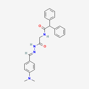 molecular formula C25H26N4O2 B15014277 N-({N'-[(E)-[4-(Dimethylamino)phenyl]methylidene]hydrazinecarbonyl}methyl)-2,2-diphenylacetamide 