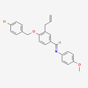 molecular formula C24H22BrNO2 B15014427 N-[(E)-{4-[(4-bromobenzyl)oxy]-3-(prop-2-en-1-yl)phenyl}methylidene]-4-methoxyaniline 