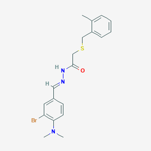 molecular formula C19H22BrN3OS B15014444 N'-{(E)-[3-bromo-4-(dimethylamino)phenyl]methylidene}-2-[(2-methylbenzyl)sulfanyl]acetohydrazide 