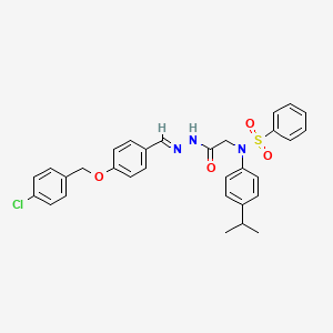 molecular formula C31H30ClN3O4S B15014497 N-({N'-[(E)-{4-[(4-Chlorophenyl)methoxy]phenyl}methylidene]hydrazinecarbonyl}methyl)-N-[4-(propan-2-YL)phenyl]benzenesulfonamide 