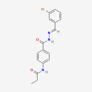 molecular formula C17H16BrN3O2 B15014534 N-(4-{[(2E)-2-(3-bromobenzylidene)hydrazinyl]carbonyl}phenyl)propanamide 