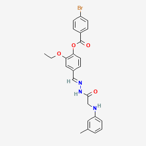 molecular formula C25H24BrN3O4 B15014666 2-Ethoxy-4-[(E)-({2-[(3-methylphenyl)amino]acetamido}imino)methyl]phenyl 4-bromobenzoate 