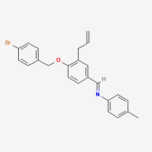 molecular formula C24H22BrNO B15014706 N-[(E)-{4-[(4-bromobenzyl)oxy]-3-(prop-2-en-1-yl)phenyl}methylidene]-4-methylaniline 