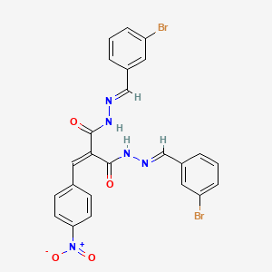molecular formula C24H17Br2N5O4 B15014851 N'~1~,N'~3~-bis[(E)-(3-bromophenyl)methylidene]-2-(4-nitrobenzylidene)propanedihydrazide 