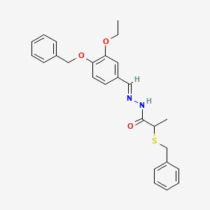 molecular formula C26H28N2O3S B15014932 N'-[(E)-[4-(Benzyloxy)-3-ethoxyphenyl]methylidene]-2-(benzylsulfanyl)propanehydrazide 
