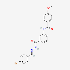 molecular formula C22H18BrN3O3 B15014980 N-(3-{[(2E)-2-(4-bromobenzylidene)hydrazinyl]carbonyl}phenyl)-4-methoxybenzamide 