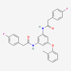 molecular formula C29H24F2N2O3 B15014985 N,N'-[5-(2-methylphenoxy)benzene-1,3-diyl]bis[2-(4-fluorophenyl)acetamide] 