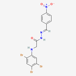 molecular formula C15H11Br3N4O3 B15015061 N'-[(E)-(4-Nitrophenyl)methylidene]-2-[(2,4,5-tribromophenyl)amino]acetohydrazide 
