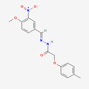 molecular formula C17H17N3O5 B15015115 N'-[(E)-(4-methoxy-3-nitrophenyl)methylidene]-2-(4-methylphenoxy)acetohydrazide 