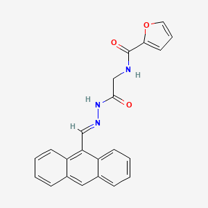 molecular formula C22H17N3O3 B15015131 N-{2-[(2E)-2-(anthracen-9-ylmethylidene)hydrazinyl]-2-oxoethyl}furan-2-carboxamide (non-preferred name) 