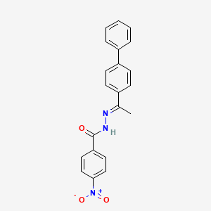 molecular formula C21H17N3O3 B15015280 N'-[1-(4-biphenylyl)ethylidene]-4-nitrobenzohydrazide 