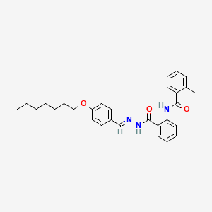 molecular formula C29H33N3O3 B15015317 N-[2-({(2E)-2-[4-(heptyloxy)benzylidene]hydrazinyl}carbonyl)phenyl]-2-methylbenzamide 