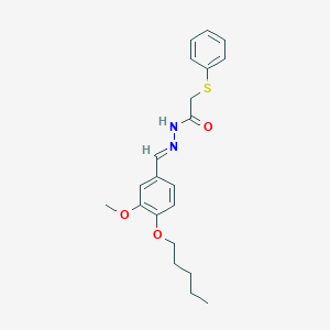 molecular formula C21H26N2O3S B15015430 N'-[(E)-[3-Methoxy-4-(pentyloxy)phenyl]methylidene]-2-(phenylsulfanyl)acetohydrazide 