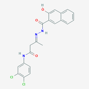 molecular formula C21H17Cl2N3O3 B15015521 3',4'-Dichloro-3-[(3-hydroxy-2-naphthylcarbonyl)hydrazono]butyranilide 