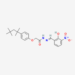 molecular formula C23H29N3O5 B15015532 N'-[(E)-(2-hydroxy-3-nitrophenyl)methylidene]-2-[4-(2,4,4-trimethylpentan-2-yl)phenoxy]acetohydrazide 