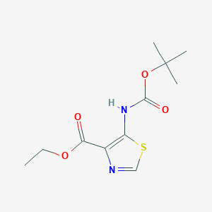 molecular formula C11H16N2O4S B1501559 Ethyl 5-(tert-butoxycarbonylamino)thiazole-4-carboxylate CAS No. 864436-92-0