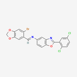 molecular formula C21H11BrCl2N2O3 B15015844 N-[(E)-(6-bromo-1,3-benzodioxol-5-yl)methylidene]-2-(2,5-dichlorophenyl)-1,3-benzoxazol-5-amine 