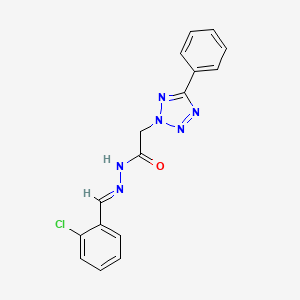 molecular formula C16H13ClN6O B15015894 N'-[(E)-(2-chlorophenyl)methylidene]-2-(5-phenyl-2H-tetrazol-2-yl)acetohydrazide 