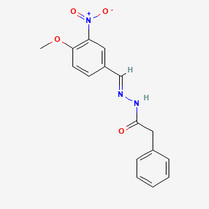 molecular formula C16H15N3O4 B15015900 N'-[(E)-(4-methoxy-3-nitrophenyl)methylidene]-2-phenylacetohydrazide 