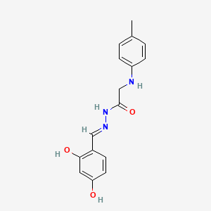 molecular formula C16H17N3O3 B15016005 N'-[(E)-(2,4-dihydroxyphenyl)methylidene]-2-[(4-methylphenyl)amino]acetohydrazide (non-preferred name) 