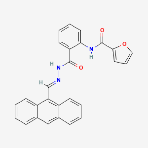 molecular formula C27H19N3O3 B15016175 N-(2-{[(2E)-2-(anthracen-9-ylmethylidene)hydrazinyl]carbonyl}phenyl)furan-2-carboxamide 