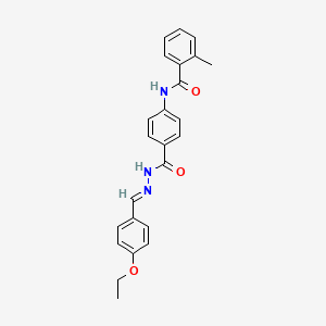 molecular formula C24H23N3O3 B15016288 N-(4-{[(2E)-2-(4-ethoxybenzylidene)hydrazinyl]carbonyl}phenyl)-2-methylbenzamide 