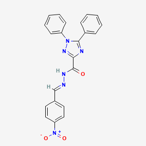 molecular formula C22H16N6O3 B15016314 N'-[(E)-(4-nitrophenyl)methylidene]-1,5-diphenyl-1H-1,2,4-triazole-3-carbohydrazide 