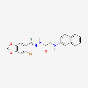 molecular formula C20H16BrN3O3 B15016372 N'-[(E)-(6-Bromo-2H-1,3-benzodioxol-5-YL)methylidene]-2-[(naphthalen-2-YL)amino]acetohydrazide 