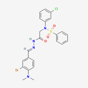 molecular formula C23H22BrClN4O3S B15016473 N-({N'-[(E)-[3-Bromo-4-(dimethylamino)phenyl]methylidene]hydrazinecarbonyl}methyl)-N-(3-chlorophenyl)benzenesulfonamide 