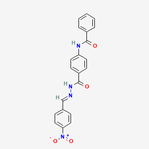 molecular formula C21H16N4O4 B15016544 N-(4-{[(2E)-2-(4-nitrobenzylidene)hydrazinyl]carbonyl}phenyl)benzamide 