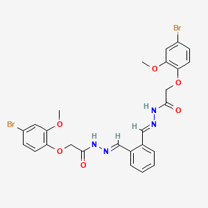 molecular formula C26H24Br2N4O6 B15016555 N',N''-[benzene-1,2-diyldi(E)methylylidene]bis[2-(4-bromo-2-methoxyphenoxy)acetohydrazide] 