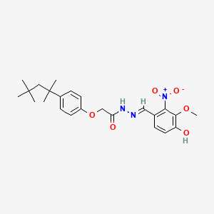 molecular formula C24H31N3O6 B15016564 N'-[(E)-(4-hydroxy-3-methoxy-2-nitrophenyl)methylidene]-2-[4-(2,4,4-trimethylpentan-2-yl)phenoxy]acetohydrazide 