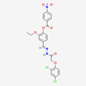 molecular formula C24H19Cl2N3O7 B15016615 4-[(E)-{2-[(2,4-dichlorophenoxy)acetyl]hydrazinylidene}methyl]-2-ethoxyphenyl 4-nitrobenzoate 