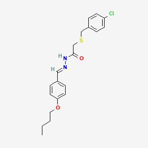 molecular formula C20H23ClN2O2S B15016620 N'-[(E)-(4-butoxyphenyl)methylidene]-2-[(4-chlorobenzyl)sulfanyl]acetohydrazide 