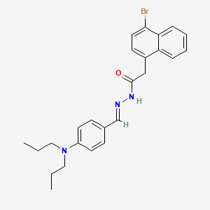molecular formula C25H28BrN3O B15016650 2-(4-Bromonaphthalen-1-YL)-N'-[(E)-[4-(dipropylamino)phenyl]methylidene]acetohydrazide 