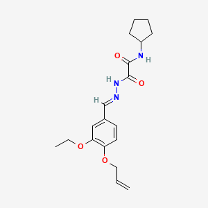 molecular formula C19H25N3O4 B15016735 N-cyclopentyl-2-{(2E)-2-[3-ethoxy-4-(prop-2-en-1-yloxy)benzylidene]hydrazinyl}-2-oxoacetamide 