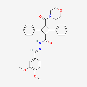 molecular formula C31H33N3O5 B15016768 N'-[(E)-(3,4-dimethoxyphenyl)methylidene]-3-(morpholin-4-ylcarbonyl)-2,4-diphenylcyclobutanecarbohydrazide 