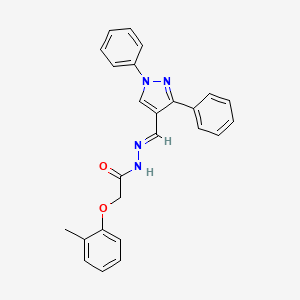 molecular formula C25H22N4O2 B15016869 N'-[(E)-(1,3-diphenyl-1H-pyrazol-4-yl)methylidene]-2-(2-methylphenoxy)acetohydrazide 