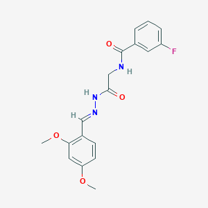 molecular formula C18H18FN3O4 B15016913 N-({N'-[(E)-(2,4-Dimethoxyphenyl)methylidene]hydrazinecarbonyl}methyl)-3-fluorobenzamide 